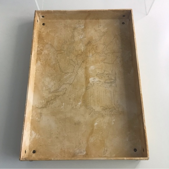 T. HIGGINS Collectible Wooden Storage Box Metal Corners & Handles - Venice Motif - Picture 8 of 15